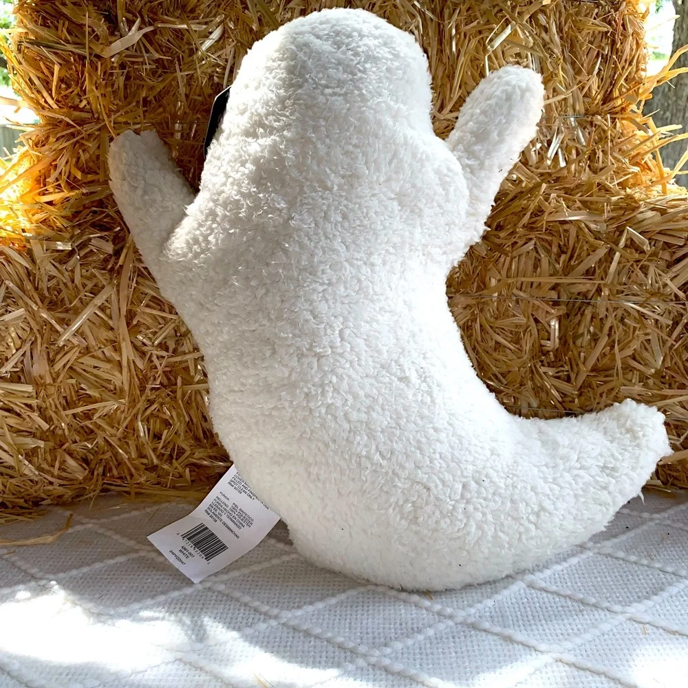 Halloween Decor Ghost Pillow Figure Fleece White- NWT
